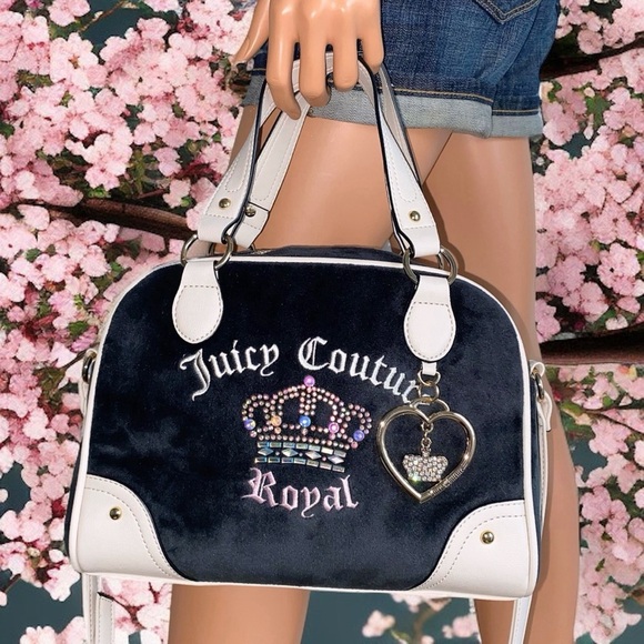 Juicy Couture Kingdom Bowler Black Liquorice Crystal Crossbody Bag Purse NWT - Picture 2 of 10